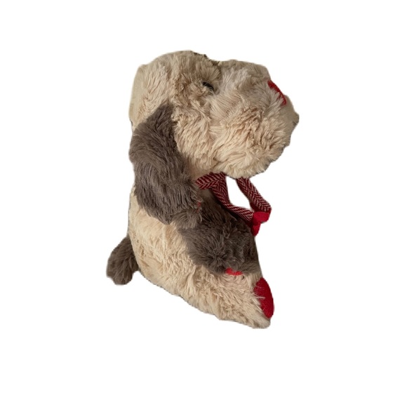 Animal Adventure Puppy Dog Plush 9” Beige & Brown Red Scarf Stuffed Animal Toys - Picture 5 of 6